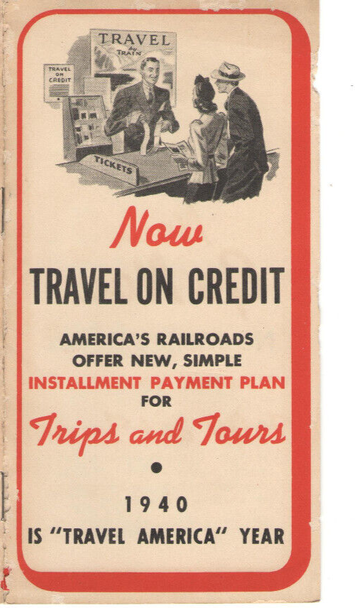 VTG 1940 Train Travel Brochure Explore America by Rail with Installment Credit Plans-image