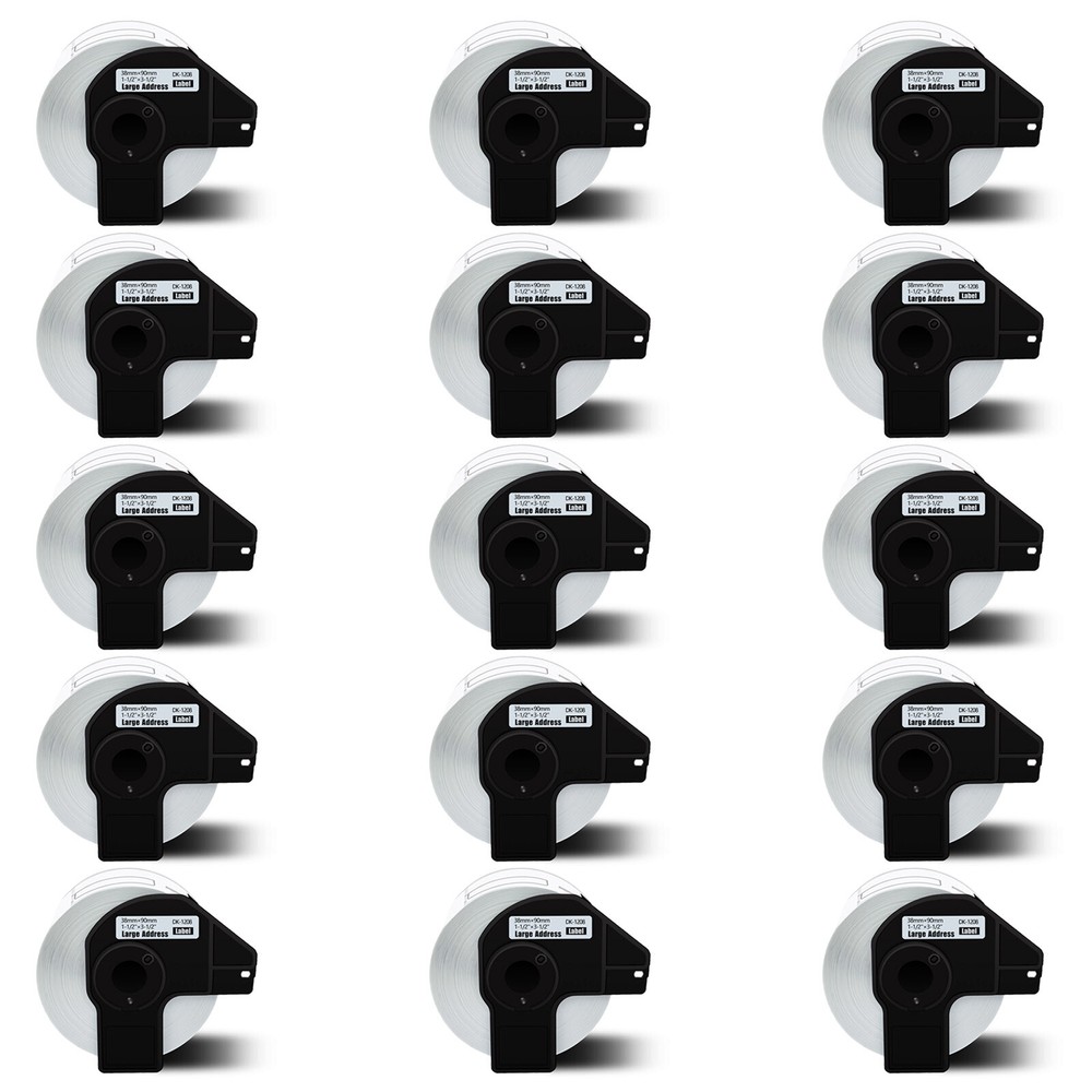 Brother QL-1208 Address Label Printer 1.4x3.5 Permanent Frame 15 Rolls  