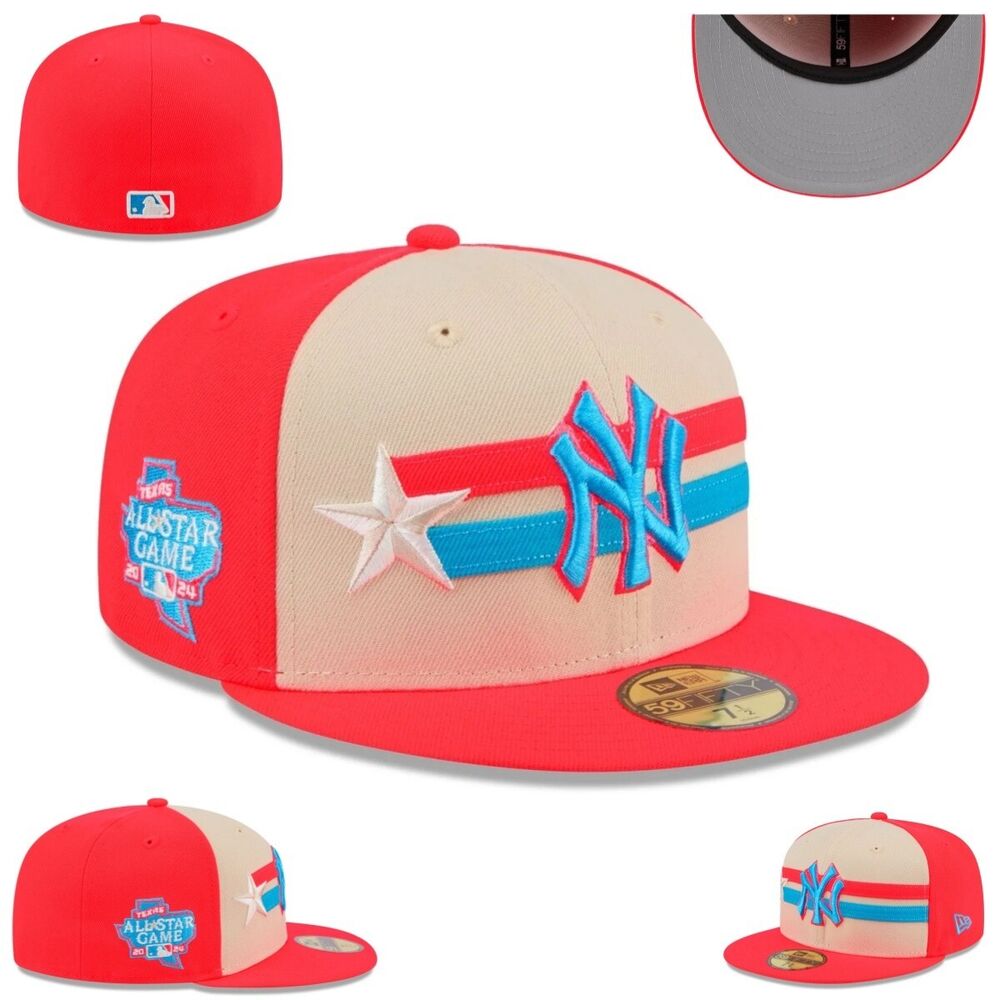 New Era Tan/Coral New York Yankees 2024 MLB All-Star Game 59FlFTY Snapback Hat