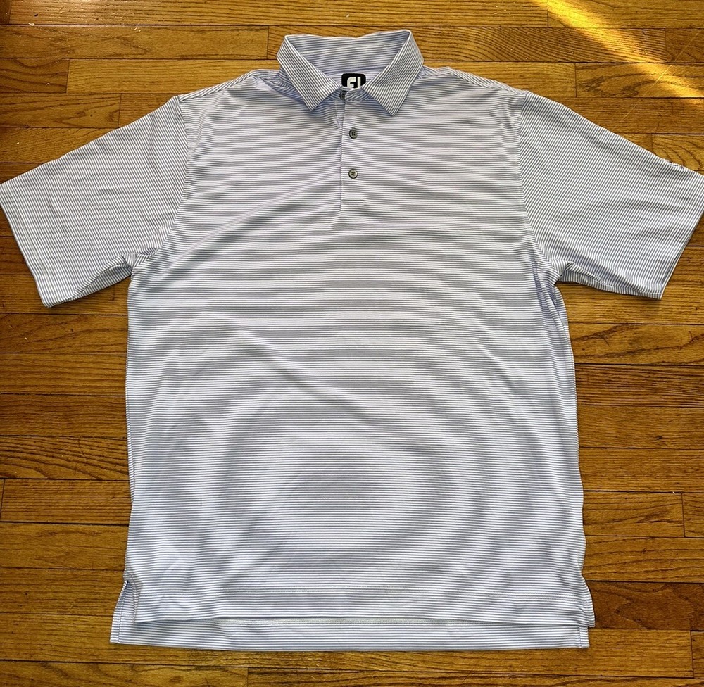 FootJoy Men's Stretch Golf Polo Shirt in Purple/White with Club Logo Size XL