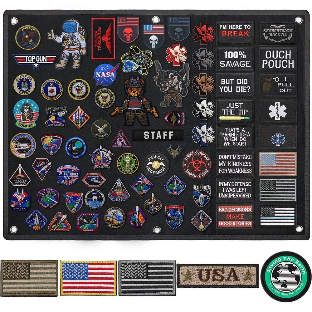 24x18 Inch Foldable Tactical Patch Display Board for Military Patch Organization