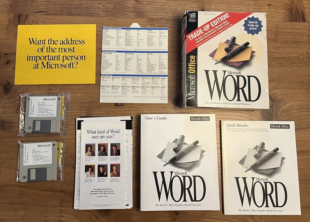 Microsoft Word Trade-Up Edition Vintage Computing Collectible Fast Shipping