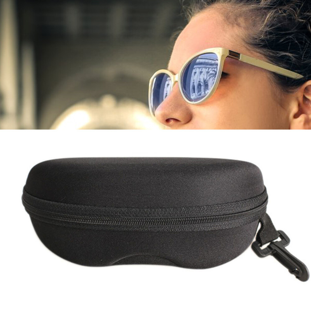 NEW Sunglasses Case, Eyeglasses Case, Portable Zipper Protect Case with Clip US