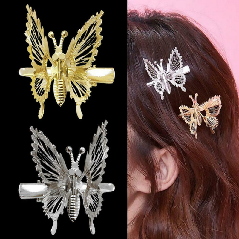 2PCs Hollow Moving Butterfly Hair Clips for Girls Fashion Hot Style