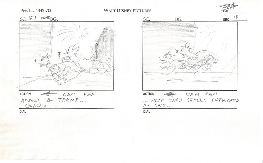 Disney Lady and the Tramp 2 Production Drawing Animators Estate 2001 SB ws7