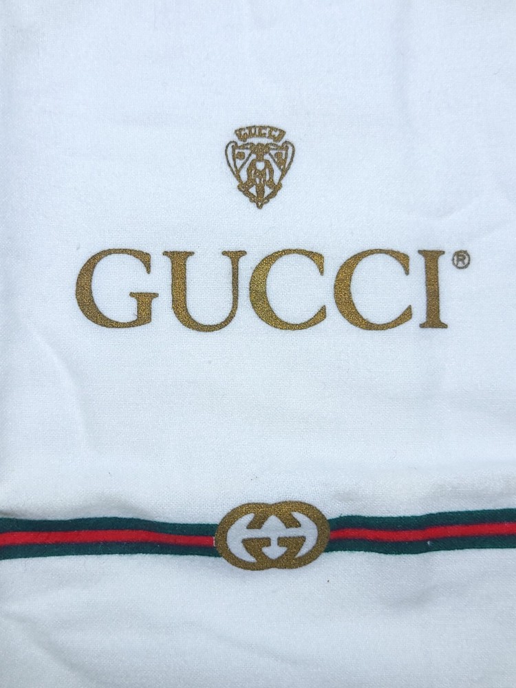 Gucci White Cotton Dust Bag 12x10.5 for Shoes Purse Accessories Vintage Drawstring