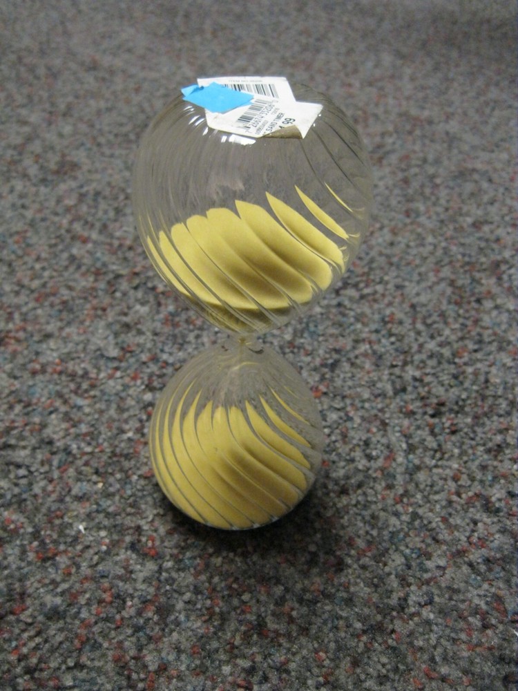 Hourglass Gold Sand Glitter Timer, 8 inches Blown Glass