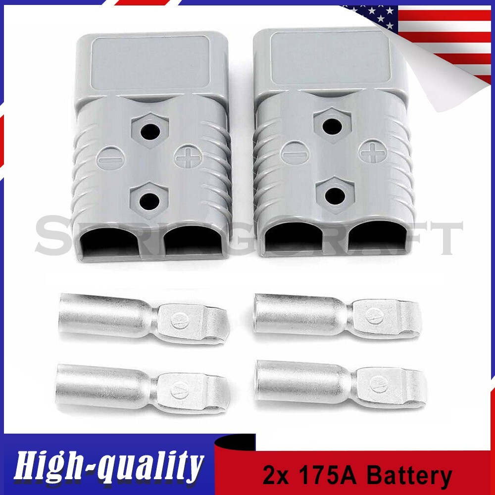 175A Battery x2 Quick Connect Disconnect Jumper Connectors Cable Kit Plug Winch