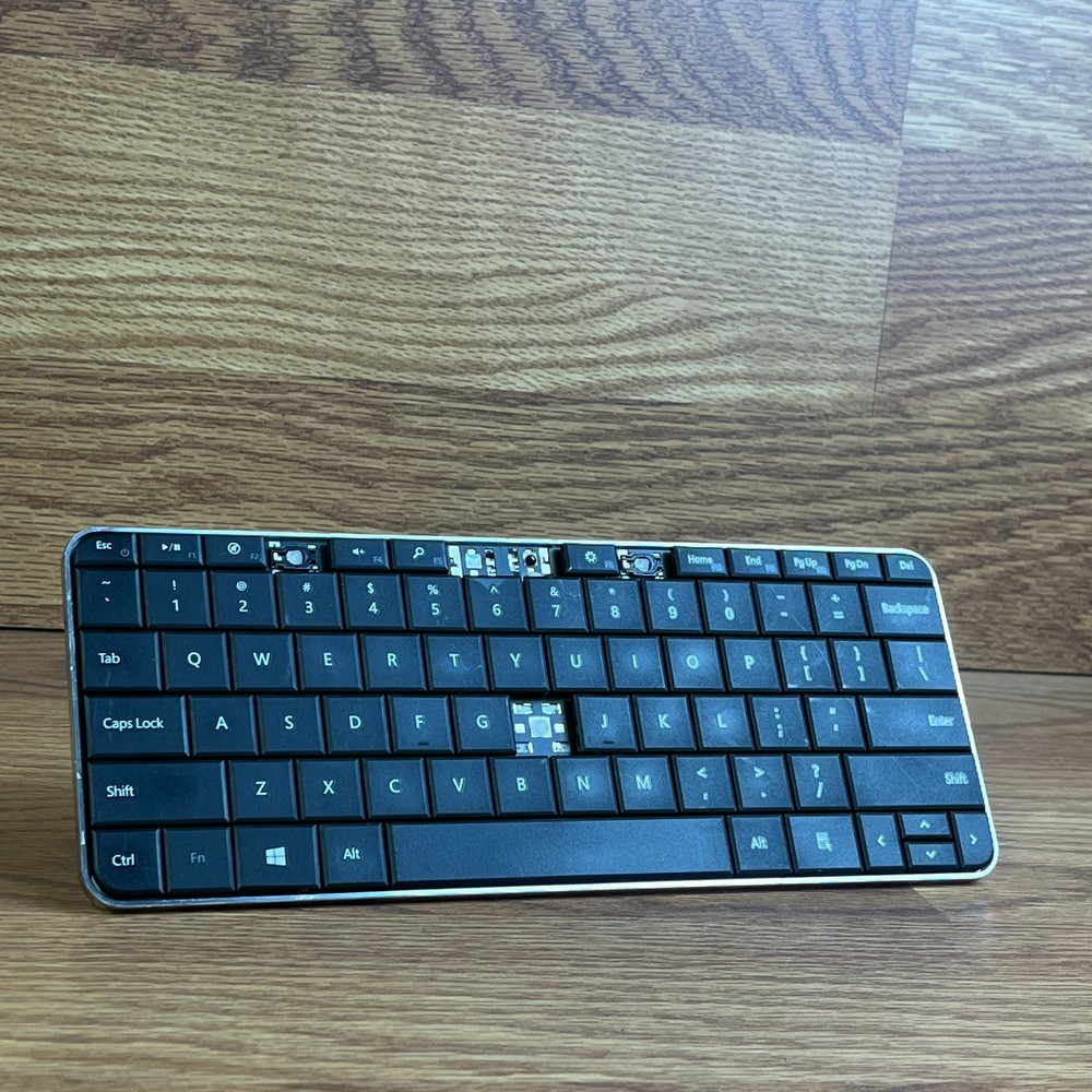 Microsoft Black Bluetooth QWERTY Wedge Mobile Keyboard for Standard English Typing