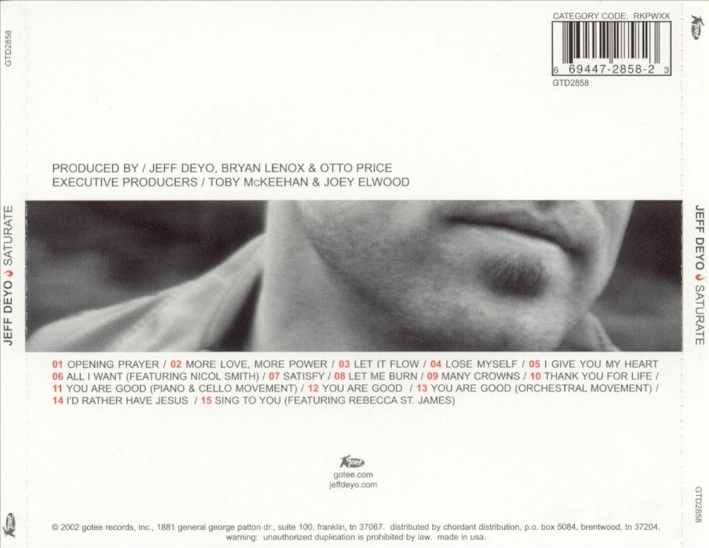 JEFF DEYO SATURATE NEW CD