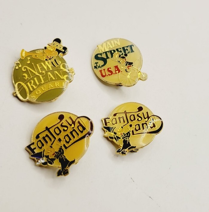 WALT DISNEY PRODUCTIONS MICKEY MOUSE Brooch Pin LOT set of 4