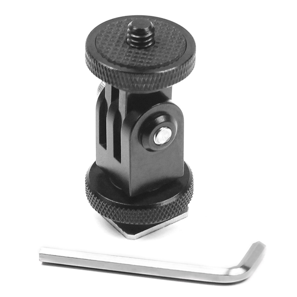 360° Rotatable Cold Shoe 1/4 Screw Mount Adapter for GoPro Cameras