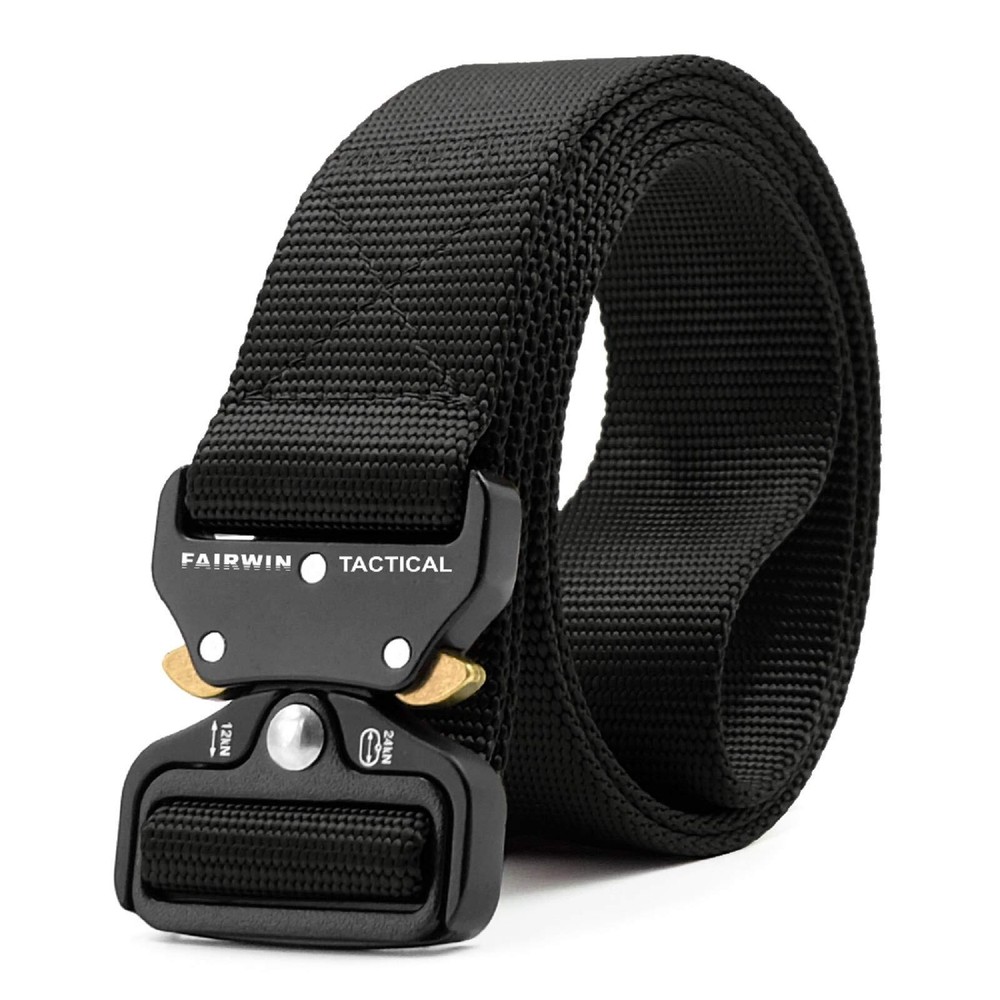 FAIRWIN Tactical Belt, Military Style Webbing Riggers Web Belt Heavy-Duty Qui...