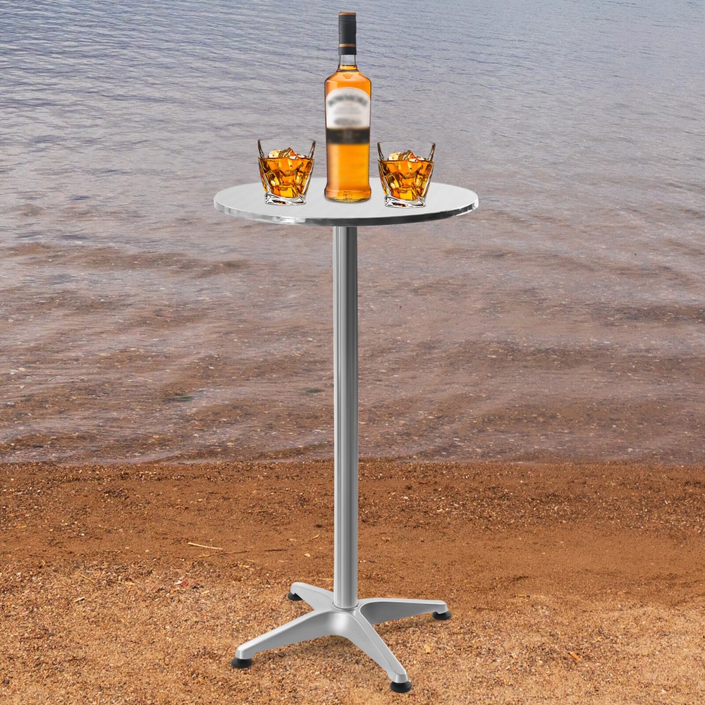 Bar Height Dining Table Pub Round Tall Folding Indoor Outdoor Patio Metal Table
