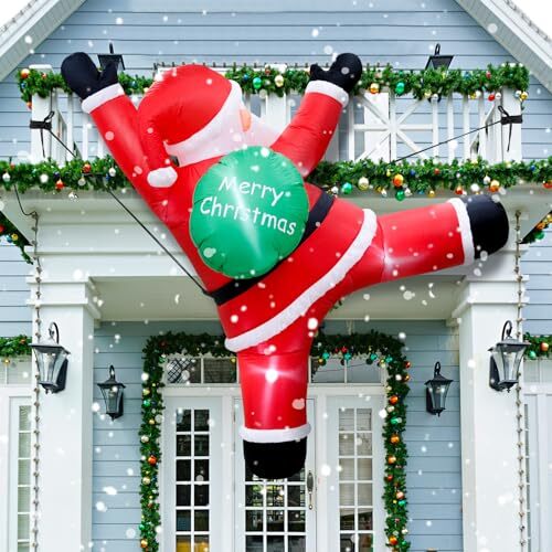 6 Ft Christmas Inflatables Outdoor Decorations Inflatable 6 FT Climbing Santa