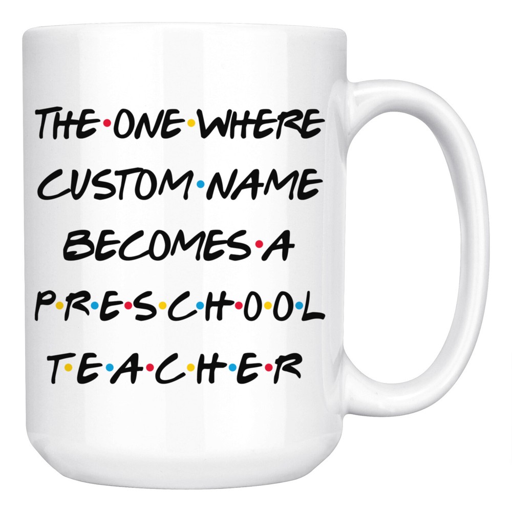 Custom Preschool Teacher Promotion Mug, Pre-school Teacher Graduation Gift
