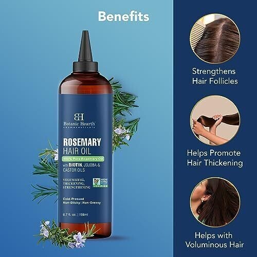 Botanic Hearth 100% Pure Rosemary Oil Hair Growth Biotin Hair Strengthening NEW!