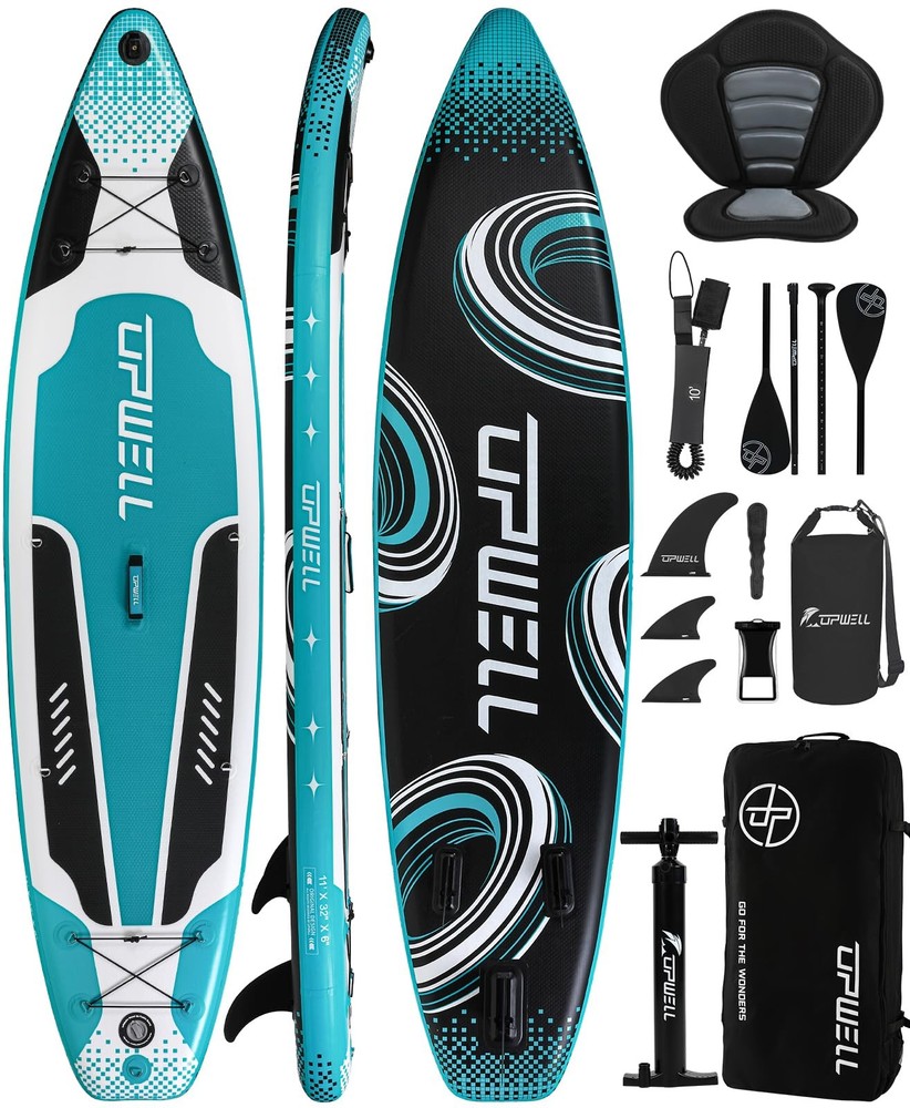 11x32 Inflatable Stand Up Paddle Board with Kayak Seat & SUP Paddle