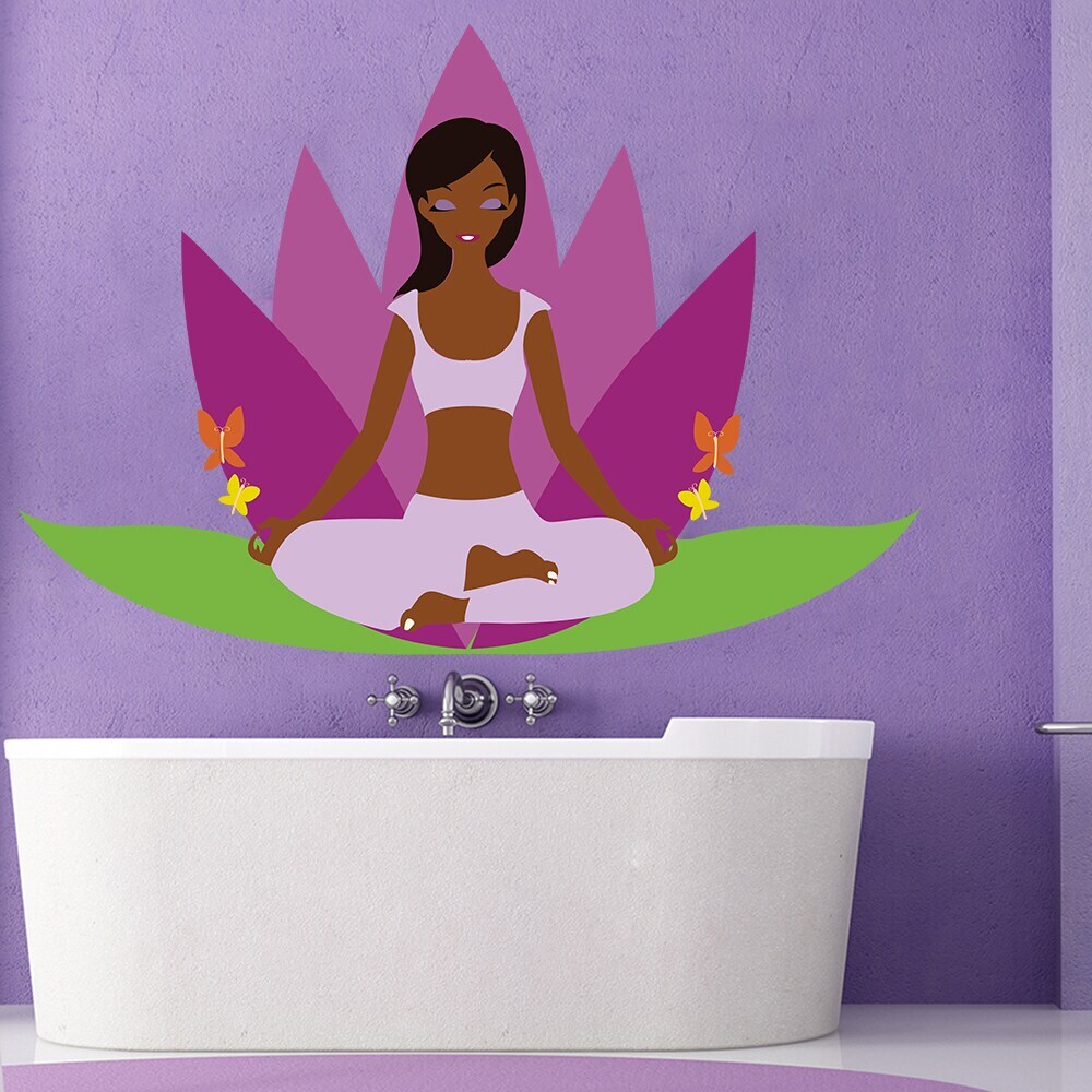 Full Color Woman Yoga Relax Spa Full Color Wall Decal