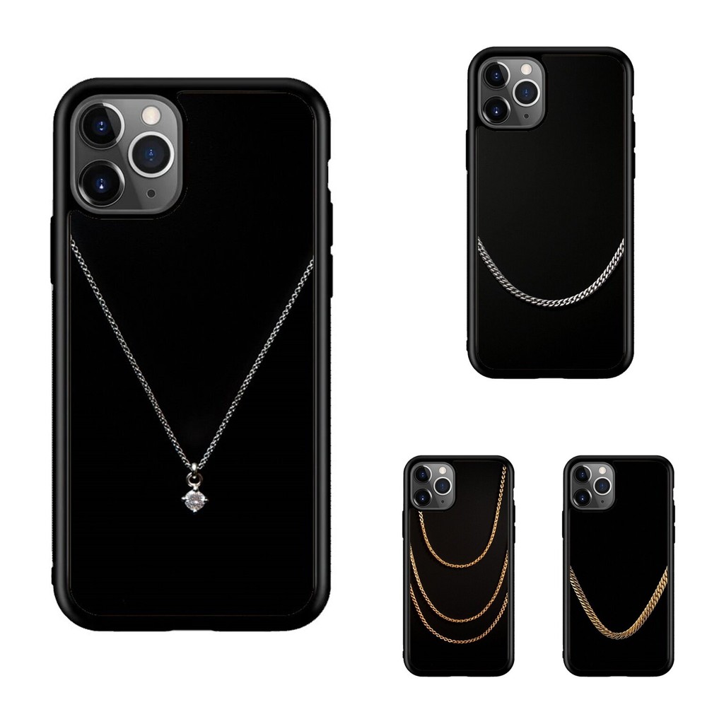 Slim Anti-Slip Phone Case for iPhone Samsung Galaxy Motorola with Long Thin Necklace Chain  