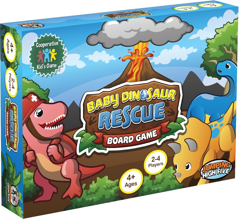 High Five Dino Rescue Cooperative Board Game for Kids Adventure Fun