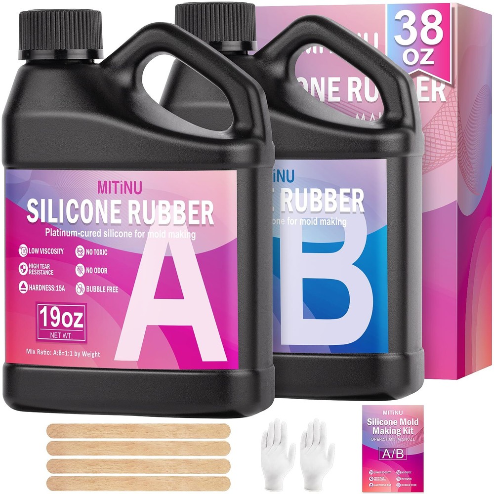 Silicone Mold Making Kit 38.8oz Liquid Silica Gel for Casting & Molds