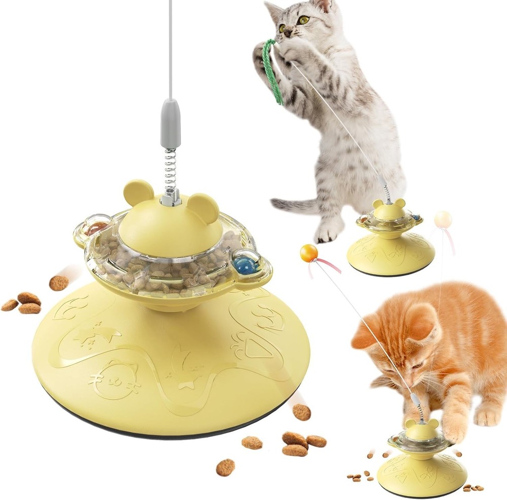 Interactive Cat Toy High-Elasticity Teaser Wand, Slow Feeder Toy