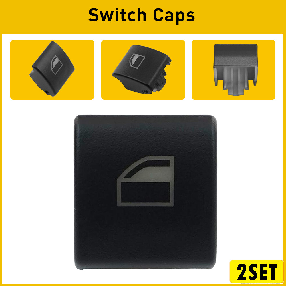 BMW E46 3-Series Window Switch Cover Cap 2-Piece Set Driver Side 61316902183