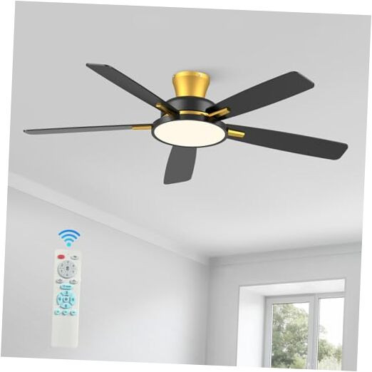 52 Inch Ultra Silent Low Profile Ceiling Fan with Lights and Remote