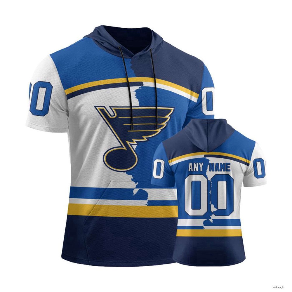 St. Louis Blues Personalize 2023 Home Mix Away Short Sleeve Hoodie