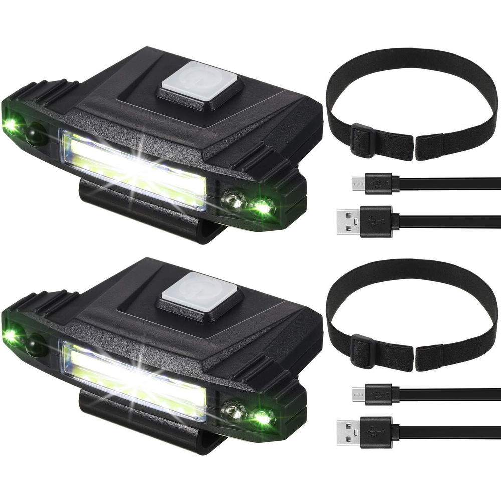 Rechargeable Motion Sensor Cap Visor Light LED Clip on Hat Light