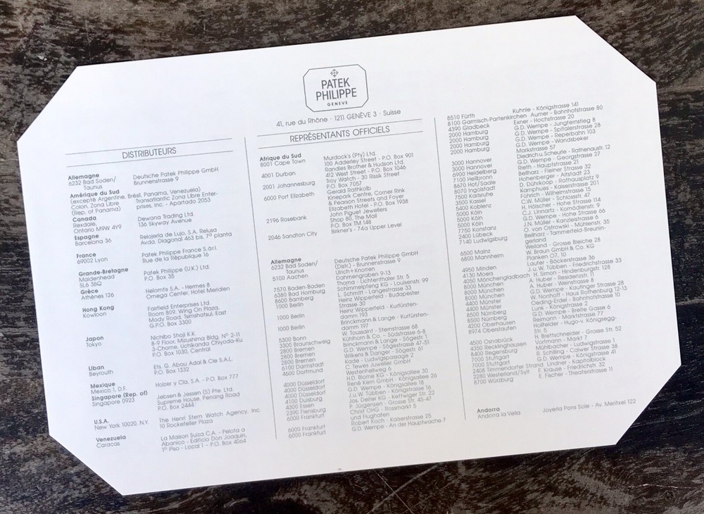 1982 Patek Philippe Nautilus Chronograph 3970 3800 OEM International Dealers Watch