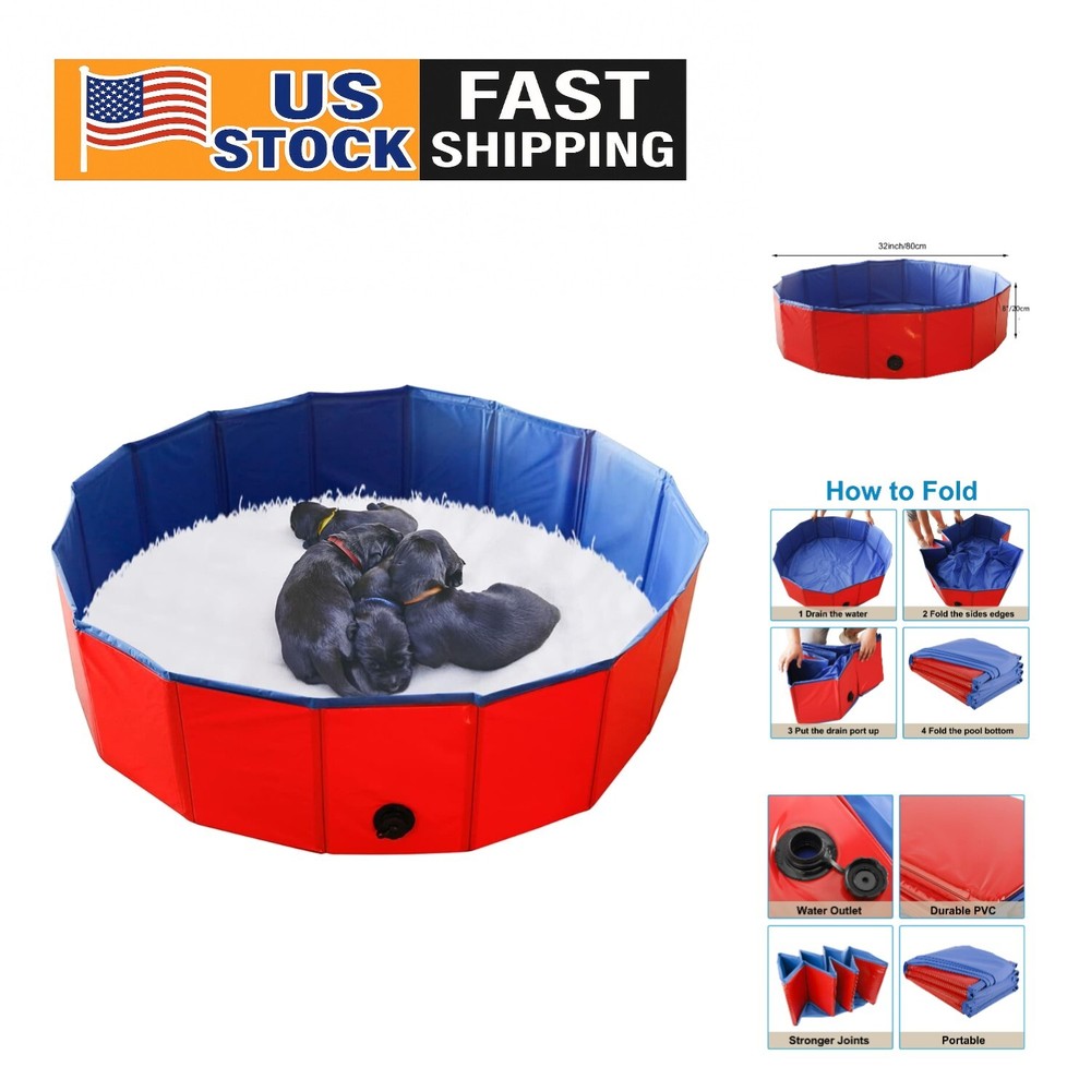 Durable 32-Inch Whelping Pool & Multi-Functional Dog Box for Puppies