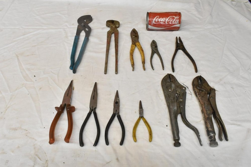 Vice Grips Channel Locks Wire Cutters Pliers Lot of 11 Shop Tools