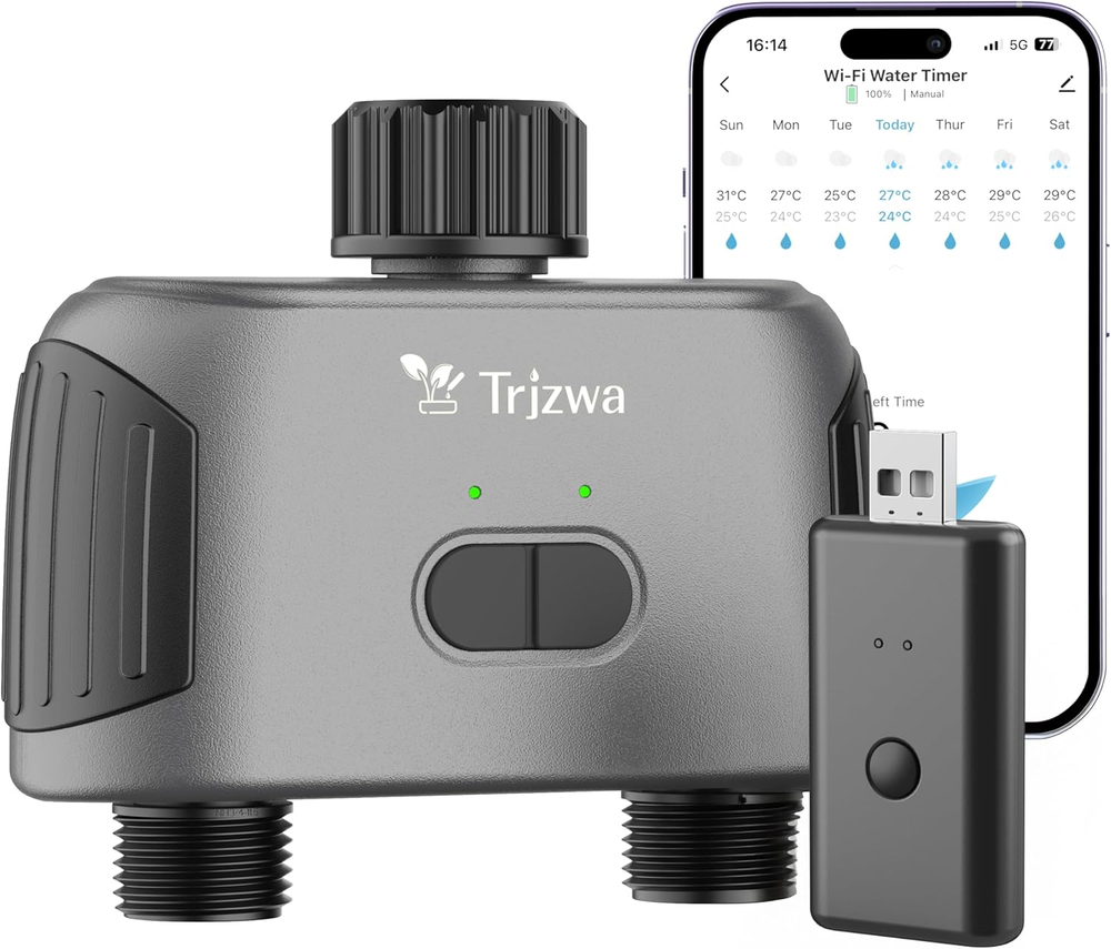 Dual Port Wifi Water Timer, 2025 Latest Irrigation Timer Water Timers for Irriga