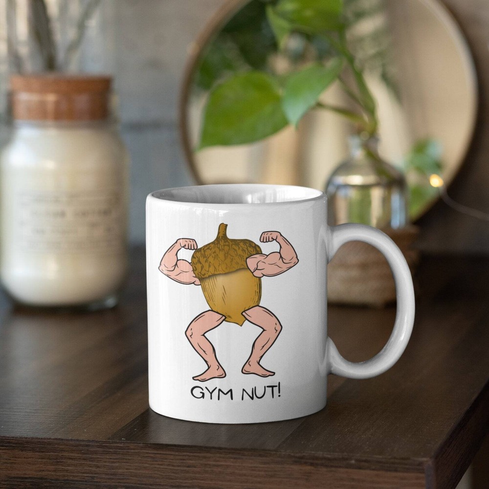 Gym Nut Mug - Perfect Workout Gift for Bodybuilders & Fitness Lovers   