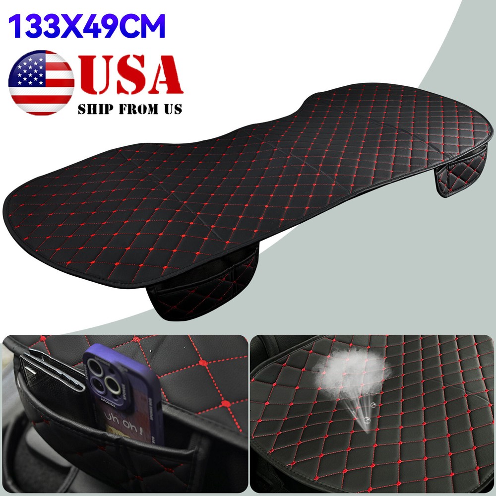 Car Rear Back Seat Cover PU Leather Universal Pad Mat Chair Protector Cushion US