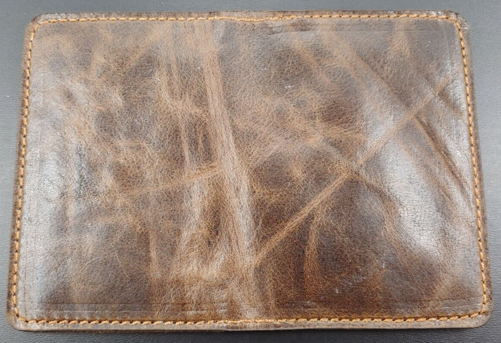 Brown Leather Millennial Credit Card Case – Handmade Slim Campfire Design  -image