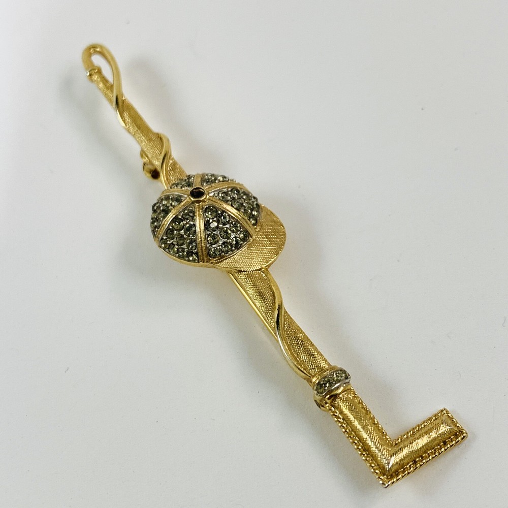 CROWN TRIFARI Rhinestone Equestrian Riding Helmet & Polo Mallet Read Description