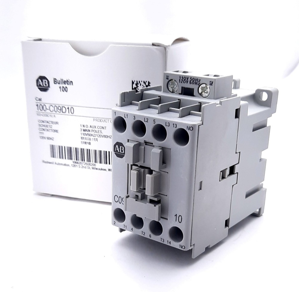 Allen Bradley 100-C09D10 Motor Contactor Relay 25A, 3-Pole +1NO, 110/120VAC Coil