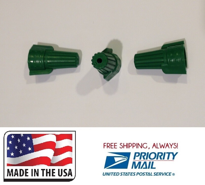 500 Green 14-22 AWG Winged Twist Screw On Wire Spring Ground Connector MADE USA