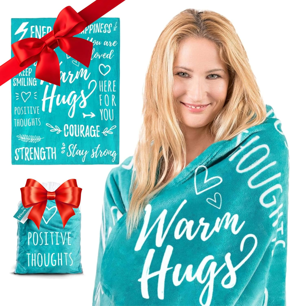 Get Well Gift for Women & Men - Super Soft Hug Blanket with Inspirational Words