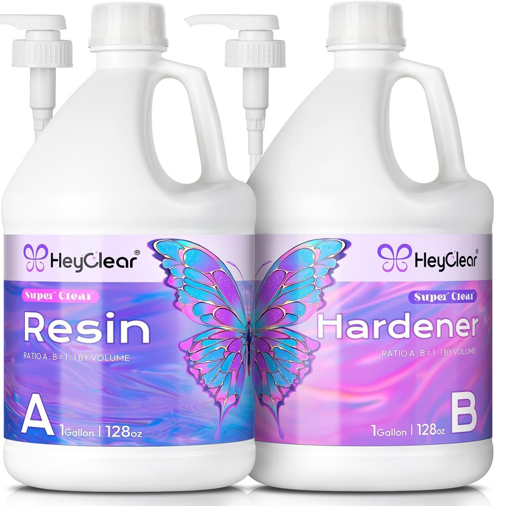2 Gallon Clear Epoxy Resin Kit with Pumps for DIY Casting and Coating
