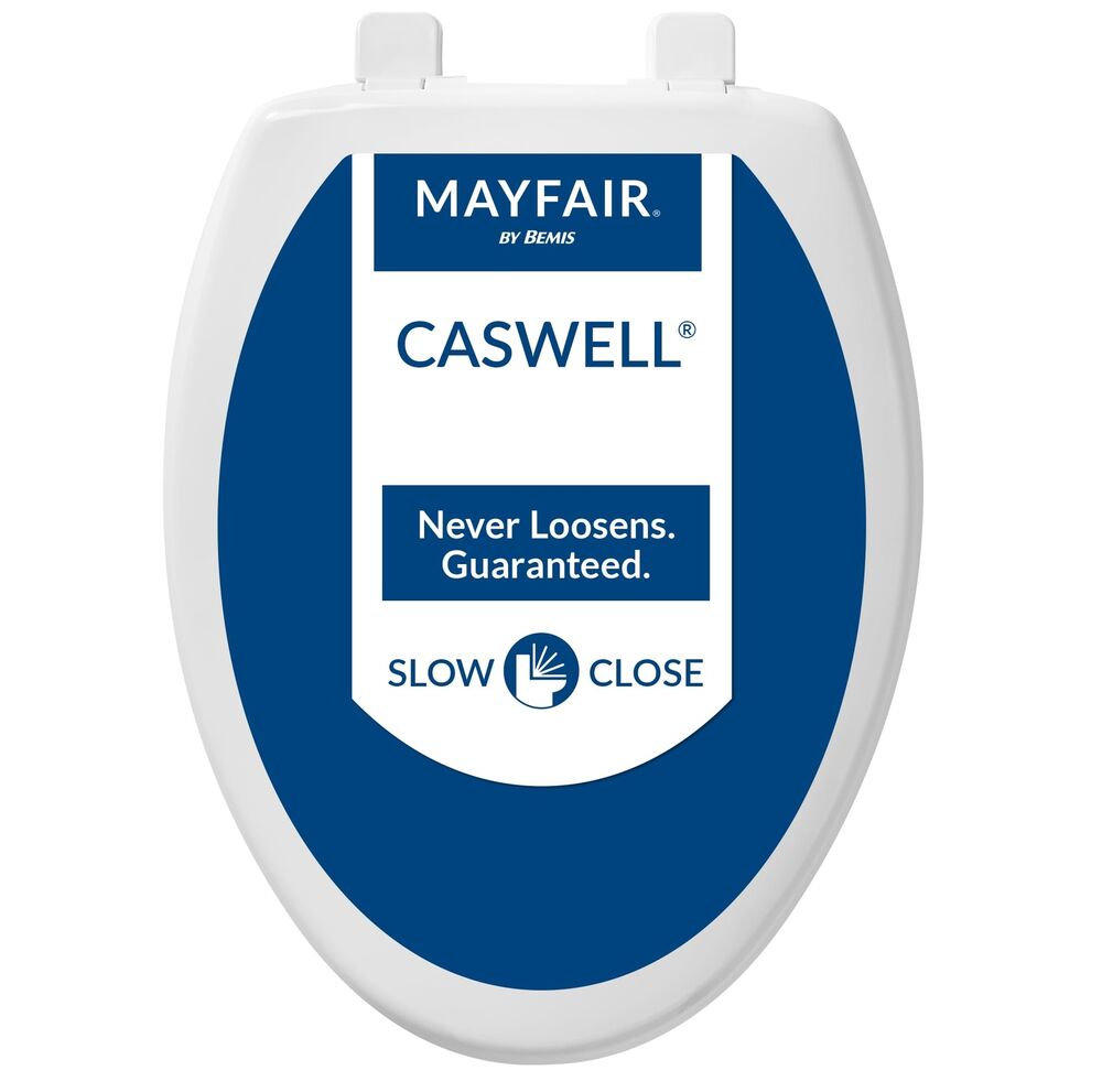 Caswell Modern Toilet Seat, Slow Close, Easy Clean, Plastic, Elongated, White