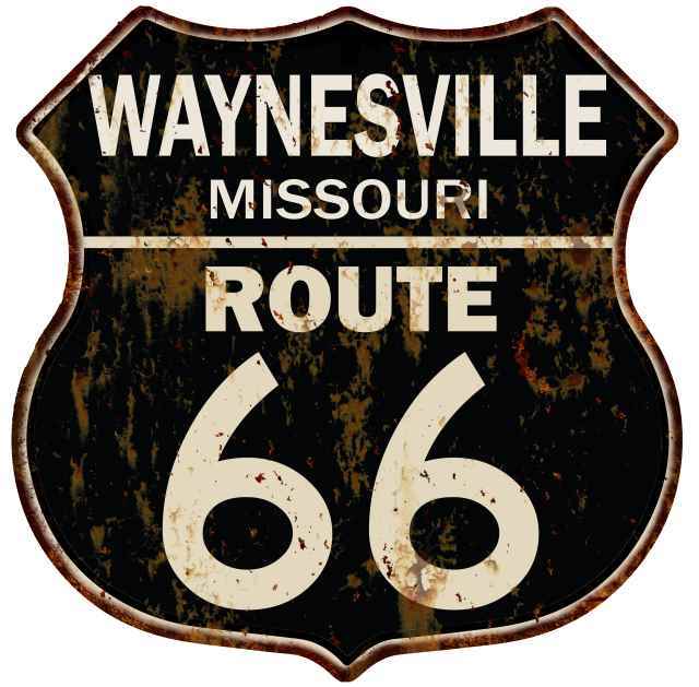 WAYNESVILLE, MISSOURI Route 66 Shield Metal Sign Man Cave Garage 211110014105