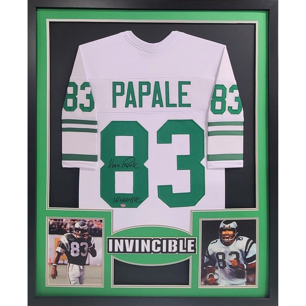 Vince Papale Framed Signed Jersey Schwartz Autographed Invincible-image