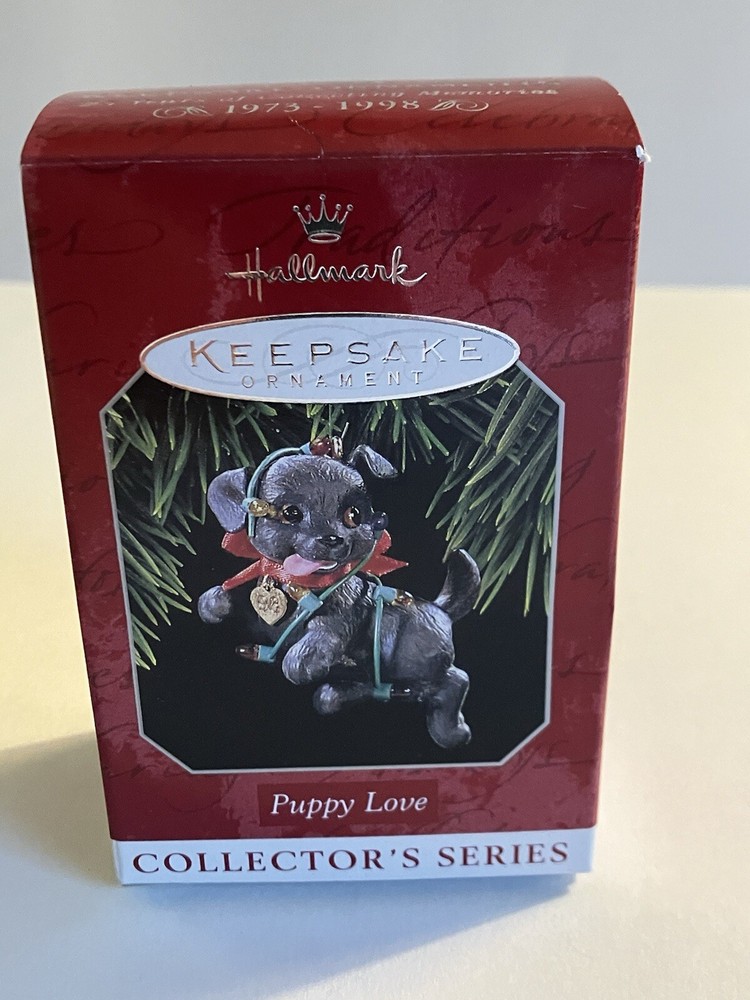 1998 Hallmark Puppy Love Black Lab Dog Keepsake Series Ornament #8 NEW in BOX