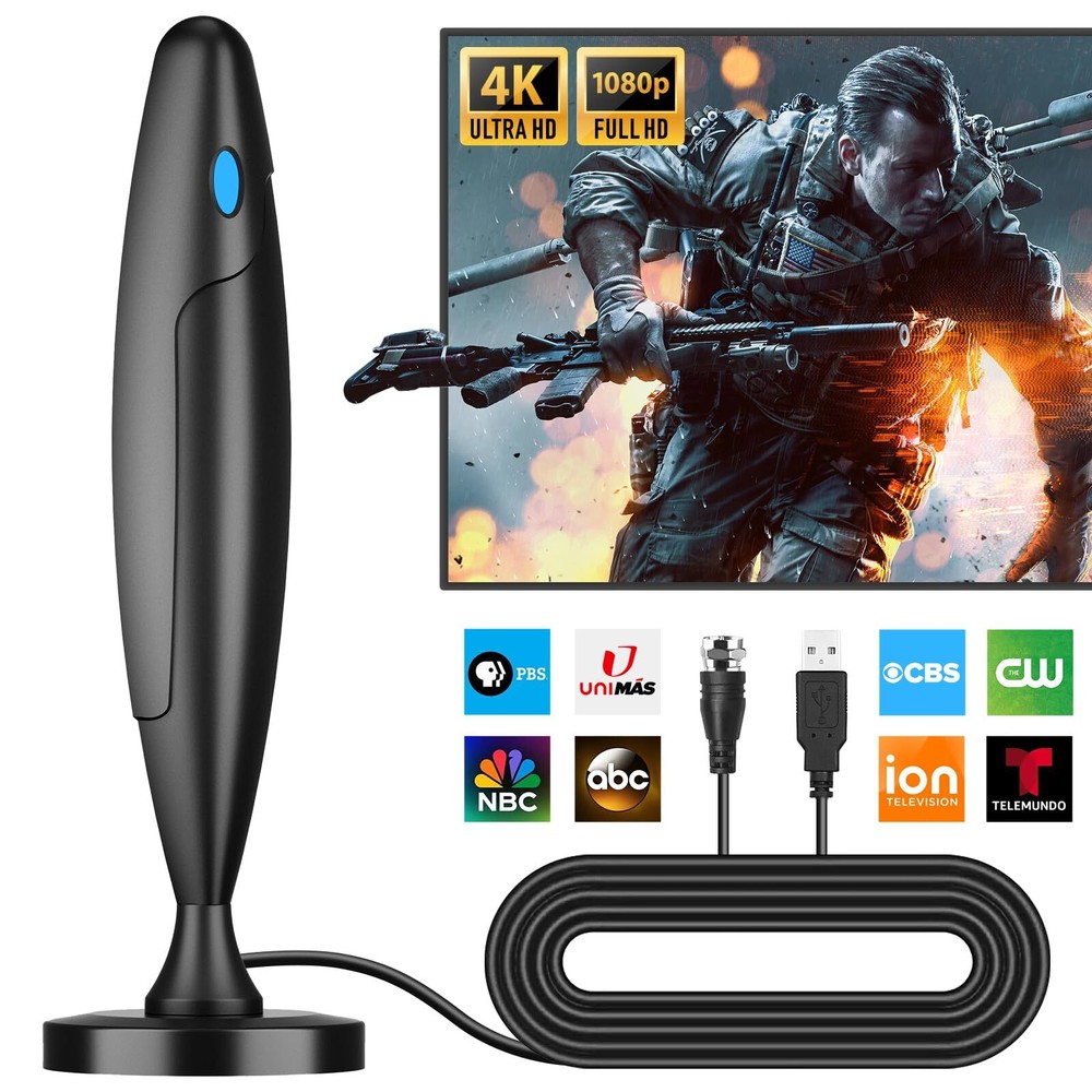 TV Antenna for Smart TV, TV Antenna Indoor Outdoor, Long Range Reception HD A...