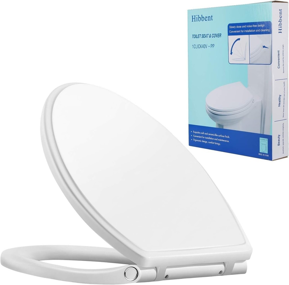 Premium Quiet Close Round Toilet Seat with Quick Release for Easy Installation  