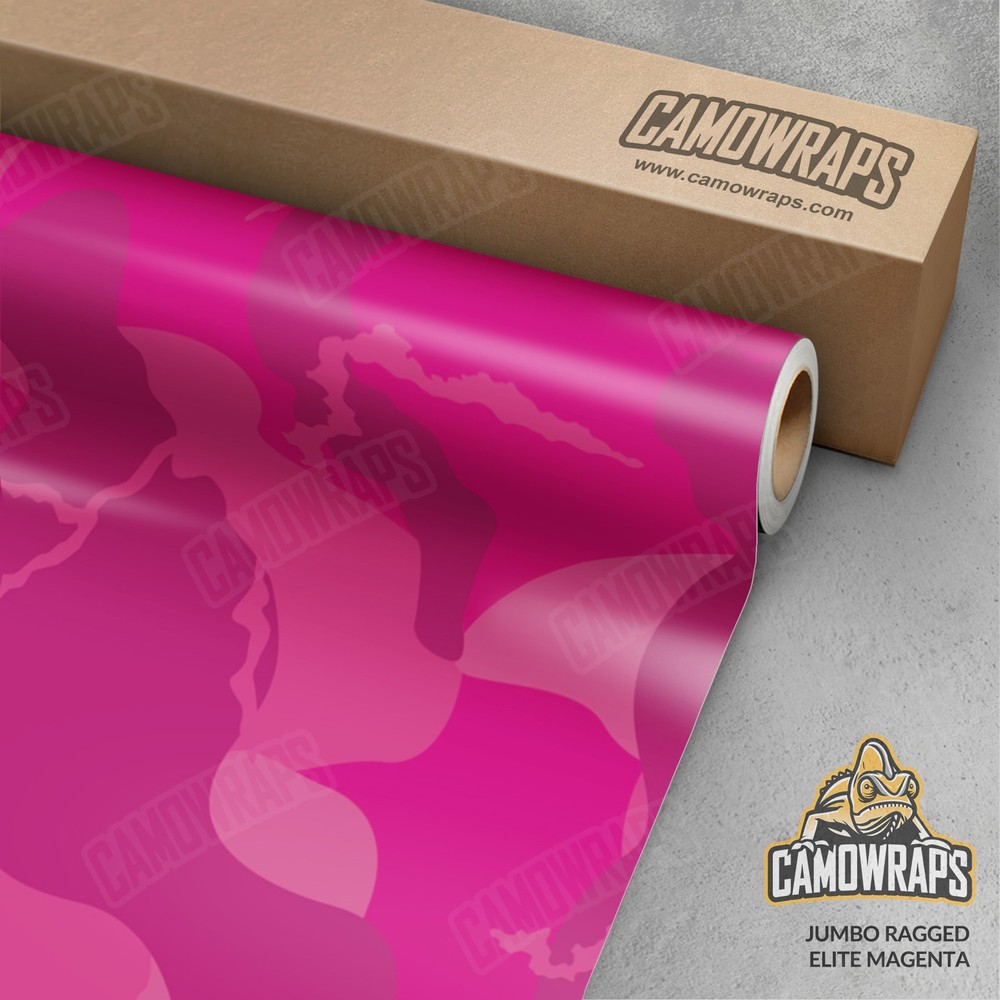 Jumbo Ragged Elite Magenta Camo Vinyl Wrap Durable Cast Decal Film